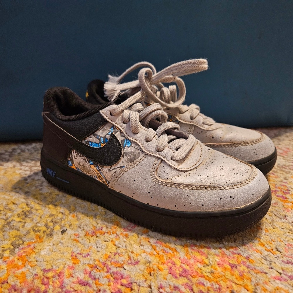 Nike Air Force 1 AF1 LV8 Speckled Black Kids Sneakers Size 1